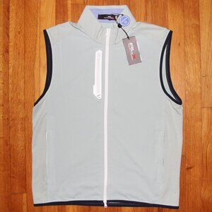 Ralph Lauren RLX Full Zip Golf Vest Mens M Mint Green Navy Blue White